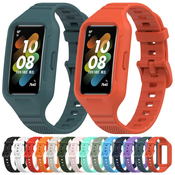 For Redmi Band 2 Dotted Plaid Color Buckle Integrated Watch Band(Light Green)