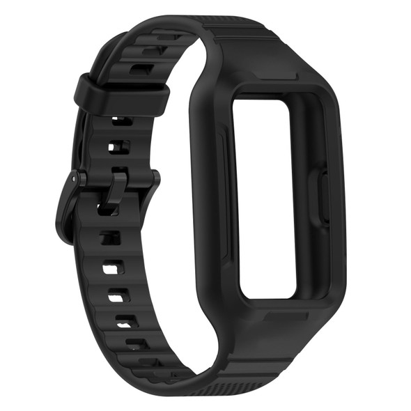 For Redmi Band 2 Dotted Plaid Color Buckle Integrated Watch Band(Black)