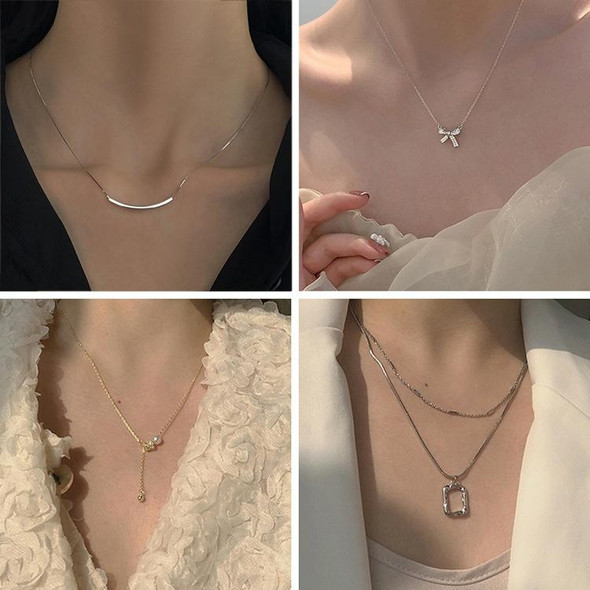 Ladies Light Luxury Bowknot Necklace Clavicle Chain, Specification:XL1727