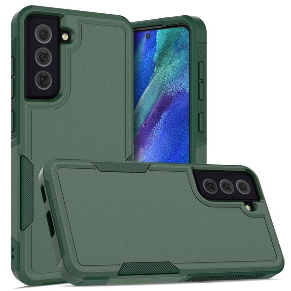 For Samsung Galaxy S21 FE 5G 2 in 1 PC + TPU Phone Case(Dark Green)