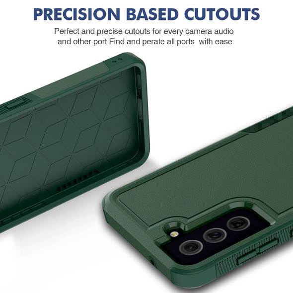 For Samsung Galaxy S21 FE 5G 2 in 1 PC + TPU Phone Case(Dark Green)