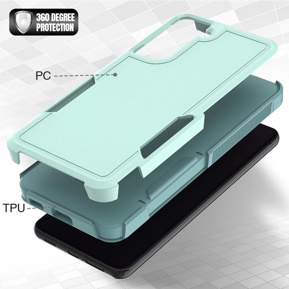 For Samsung Galaxy S21 FE 5G 2 in 1 PC + TPU Phone Case(Light Green)