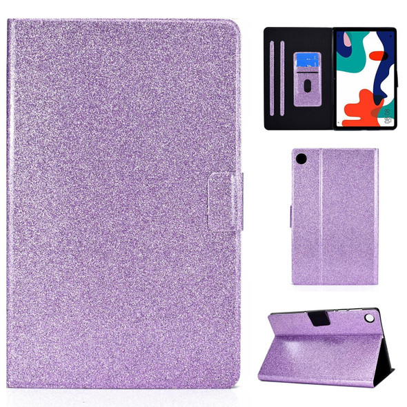 For Huawei MatePad 10.4 2022 Glitter Powder Leatherette Tablet Case(Purple)