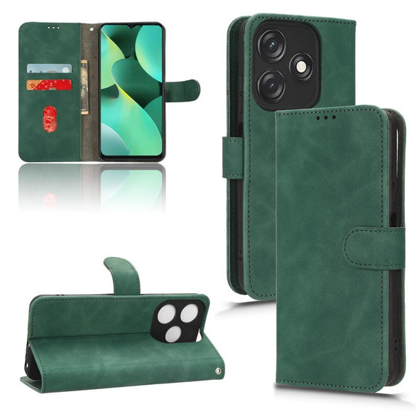 For TECNO Spark 10C Skin Feel Magnetic Flip Leatherette Phone Case(Green)