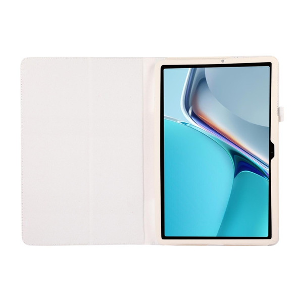 For Huawei MatePad 11 2023 Litchi Texture Leatherette Tablet Case with Holder(White)