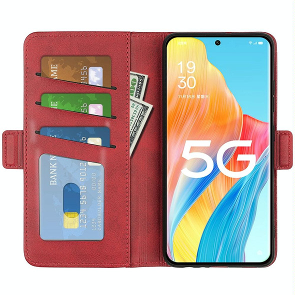 For OPPO A1 Pro 5G / Reno8 T 5G Dual-side Magnetic Buckle Leatherette Phone Case(Red)