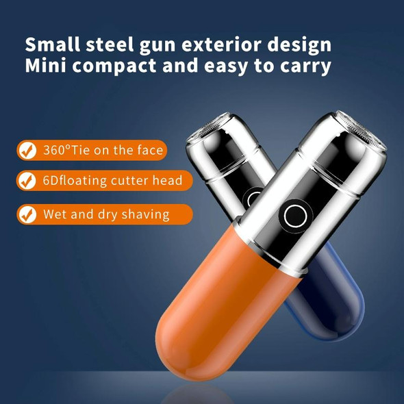 Portable USB Rechargeable Washable Mini Shaver(Orange)