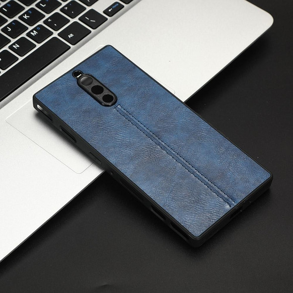 For ZTE  nubia Red Magic 8 Pro Sewing Cow Pattern Skin PC + PU + TPU Phone Case(Blue)