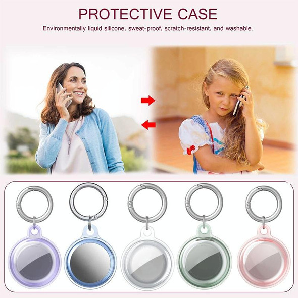 2PCS Anti-Lost Location Tracker Protective Case For Apple AirTag(Blue)