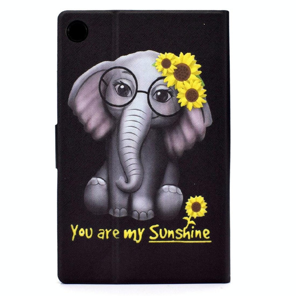 For Huawei Matepad SE 10.4 2022 Electric Pressed Colored Drawing Leatherette Tablet Case(Chrysanthemum Elephant)