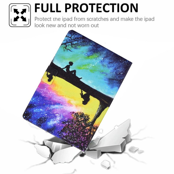 For Huawei Matepad SE 10.4 2022 Electric Pressed Colored Drawing Leatherette Tablet Case(Starry Sky Reflection)