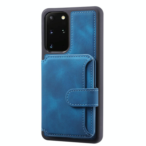 For Samsung Galaxy S20 Feel Dream Anti-theft Brush Shockproof Portable Skin Card Bag Phone Case(Peacock Blue)