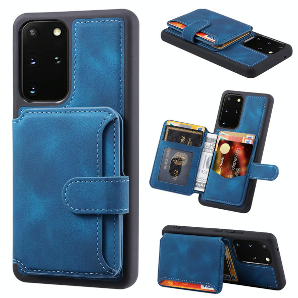 For Samsung Galaxy S20 Feel Dream Anti-theft Brush Shockproof Portable Skin Card Bag Phone Case(Peacock Blue)
