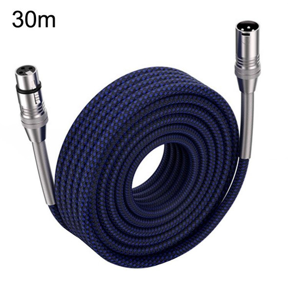 LHD010 Caron Male To Female XLR Dual Card Microphone Cable Audio Cable 30m(Blue)