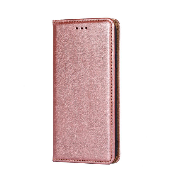 For Realme C55 4G Gloss Oil Solid Color Magnetic Leatherette Phone Case(Rose Gold)