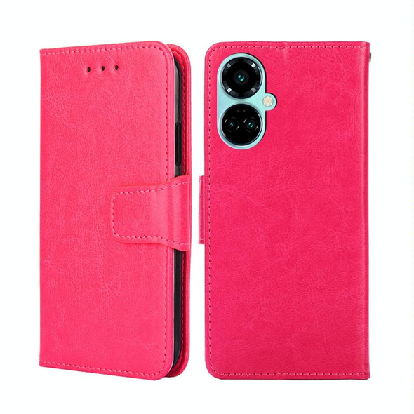 For Tecno Camon 19 / 19 Pro Crystal Texture Leatherette Phone Case(Rose Red)