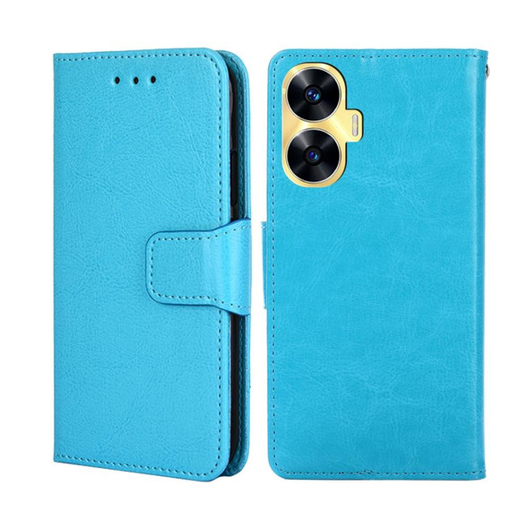 For Realme C55 4G Crystal Texture Leatherette Phone Case(Sky Blue)