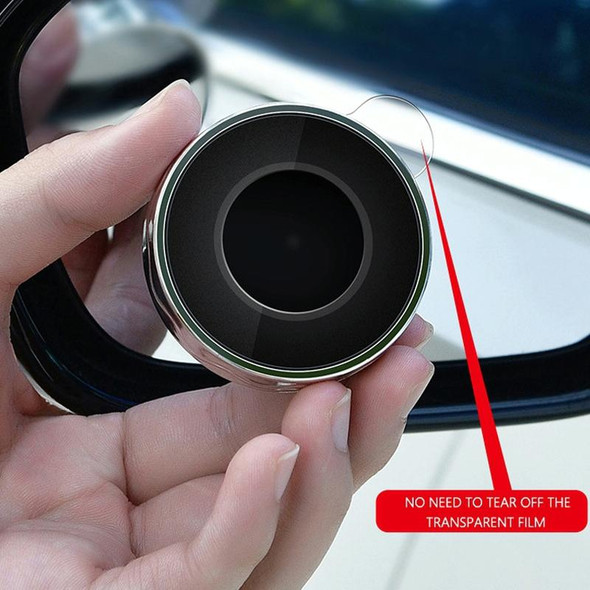 1pair Reversing Mirror Small Round Mirror HD Large View Suction Cup Blind Spot Mirror(Silver)