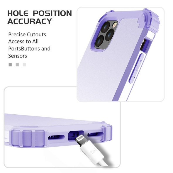 iPhone 11 Pro PC+ Silicone Three-piece Anti-drop Mobile Phone Protective Back Cover(Light purple)