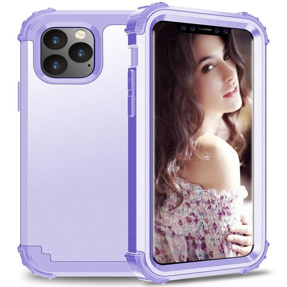 iPhone 11 Pro PC+ Silicone Three-piece Anti-drop Mobile Phone Protective Back Cover(Light purple)