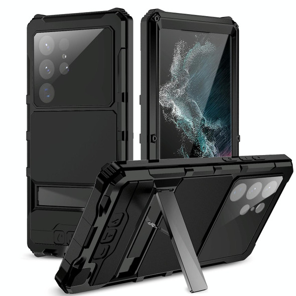 For Samsung Galaxy S22 Ultra 5G R-JUST RJ-56 3rd Gen Life Waterproof Dustproof Shockproof Phone Case(Black)