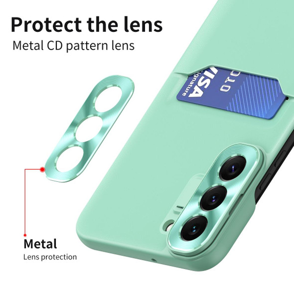 For Samsung Galaxy S22+ 5G Pure Color Invisible Lens Holder Phone Case(Mint Green)