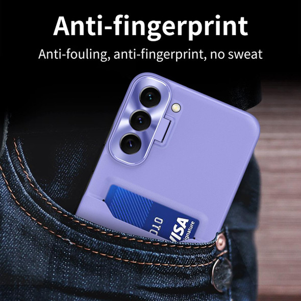 For Samsung Galaxy S22 5G Pure Color Invisible Lens Holder Phone Case(Purple)