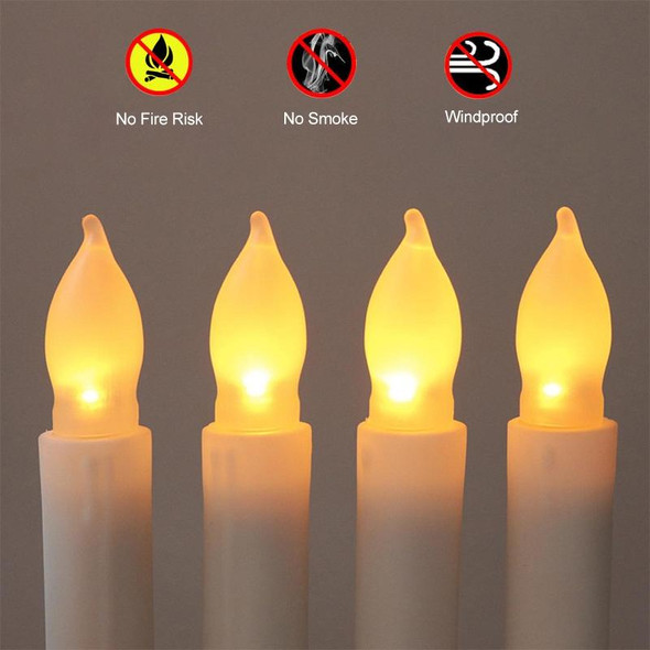 12pcs / Box LED Electronic Candle Lights Flameless Long Rod Christmas Candle, Spec:Flashing Yellow Light-Pink