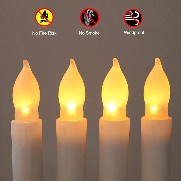 12pcs / Box LED Electronic Candle Lights Flameless Long Rod Christmas Candle, Spec:Flashing Yellow Light