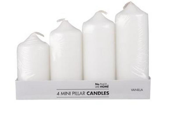 Candle-Set 4pc Mini Pillars Scented