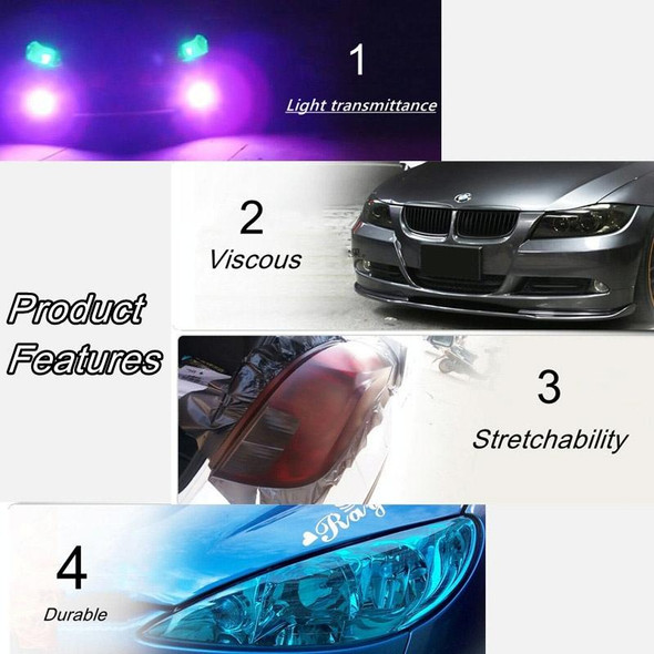 2pcs Car Headlight Protective Film Tail Light Film Motorcycle Fog Light Film, Size:30 x 100cm(Dark Black)