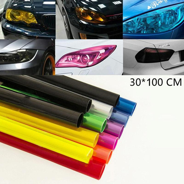 2pcs Car Headlight Protective Film Tail Light Film Motorcycle Fog Light Film, Size:30 x 100cm(Dark Black)