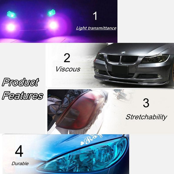 2pcs Car Headlight Protective Film Tail Light Film Motorcycle Fog Light Film, Size:30 x 100cm(Light Black)