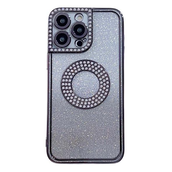 For iPhone 14 Plus Electroplated Diamond Gradient Glitter Phone Case(Silver)