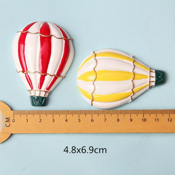 10 PCS Resin Cartoon DIY Creative Refrigerator Sticker Decoration(Yellow Hot Air Balloon)