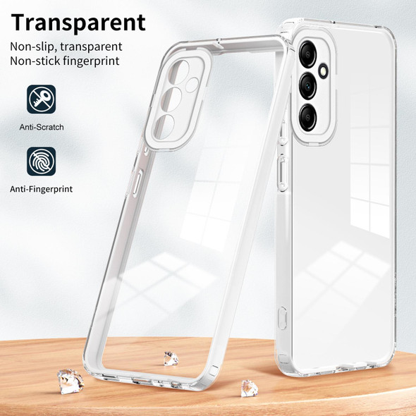For Samsung Galaxy A24 4G 3 in 1 Clear TPU Color PC Frame Phone Case(White)