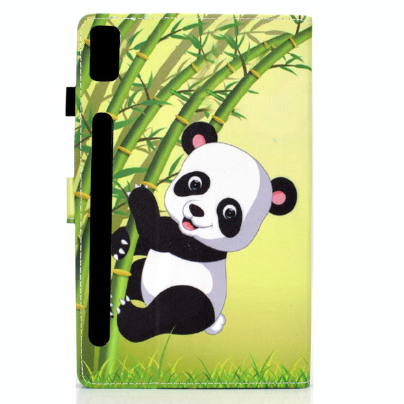 For Lenovo Tab P11 Pro Gen 2 Sewing Thread Horizontal Painted Tablet Leatherette Case(Panda)