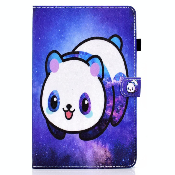 For Lenovo Tab M9 Sewing Thread Horizontal Painted Tablet Leatherette Case(Star Panda)