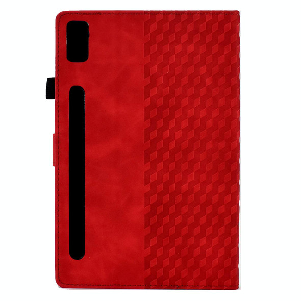 For Lenovo Tab P11 Pro Gen 2 Rhombus Embossed Leatherette Tablet Case(Red)