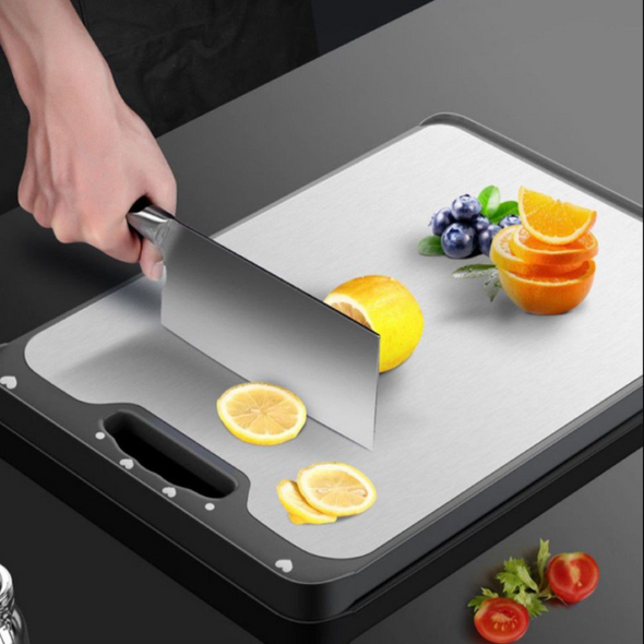 Stainless Steel Antibacterial Cutting Board with Handle