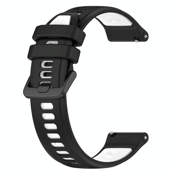 For Honor Watch GS 3 22mm Sports Two-Color Silicone Watch Band(Black+White)