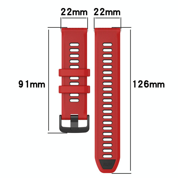 For  Xiaomi Haylou RS4 LS12 22mm Sports Two-Color Silicone Watch Band(Red+Black)