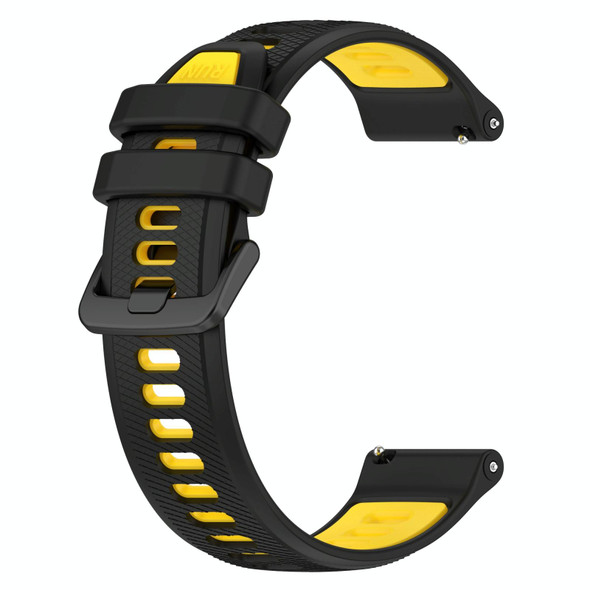 For  Xiaomi Haylou RS4 LS12 22mm Sports Two-Color Silicone Watch Band(Black+Yellow)