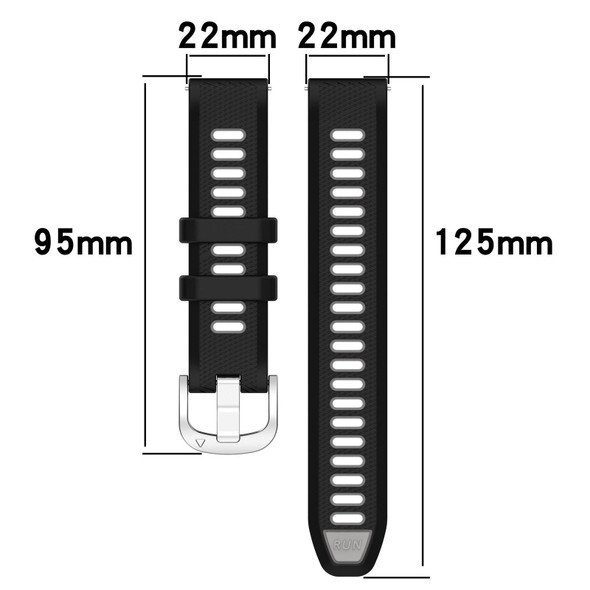 For Xiaomi MI Watch Color 2 22mm Sports Two-Color Steel Buckle Silicone Watch Band(Grey+Yellow)