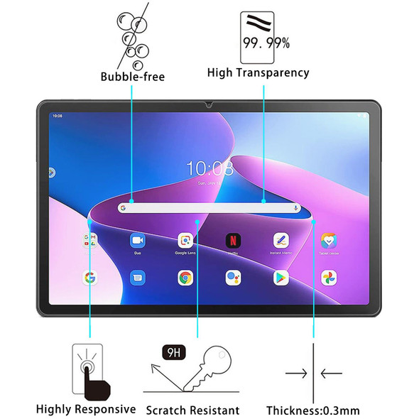 For Lenovo Tab M10 Plus 10.6 3rd Gen 2pcs 0.3mm 9H Explosion-proof Tempered Tablet Glass Film