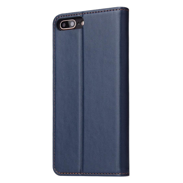Dermis Texture PU Horizontal Flip Leatherette Case for iPhone 7 Plus / 8 Plus, with Holder & Card Slots & Wallet(Blue)