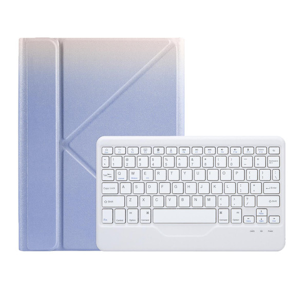 For iPad 10th Gen 10.9 2022 B10 Triangle Holder Tablet Bluetooth Keyboard Leatherette Case(Purple)