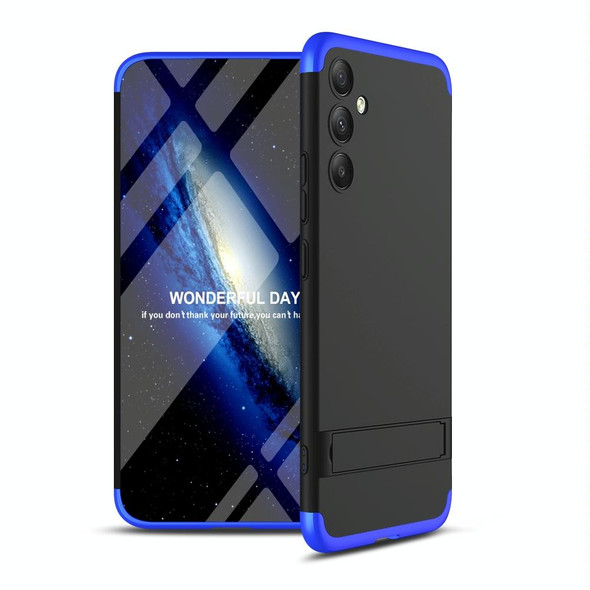 For Samsung Galaxy A34 5G GKK Three Stage Splicing Full Coverage PC Phone Case(Black Blue)