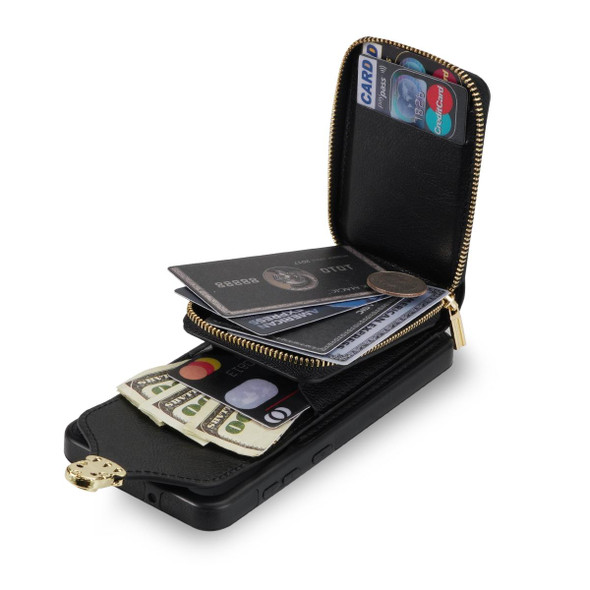 For Samsung Galaxy S20 Zipper Hardware Card Wallet Phone Case(Black)