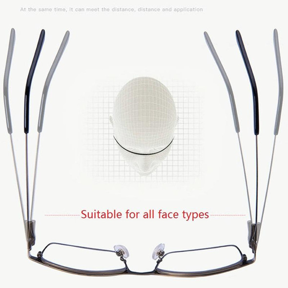 Progressive Multifocal Presbyopic Glasses Anti-blue Light Mobile Phone Glasses, Degree: +100(Gold)